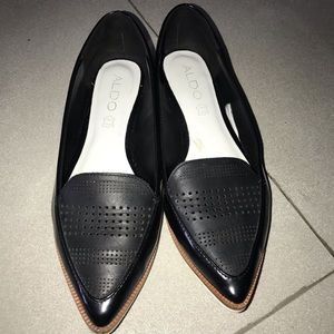 aldo pointed toe black flats